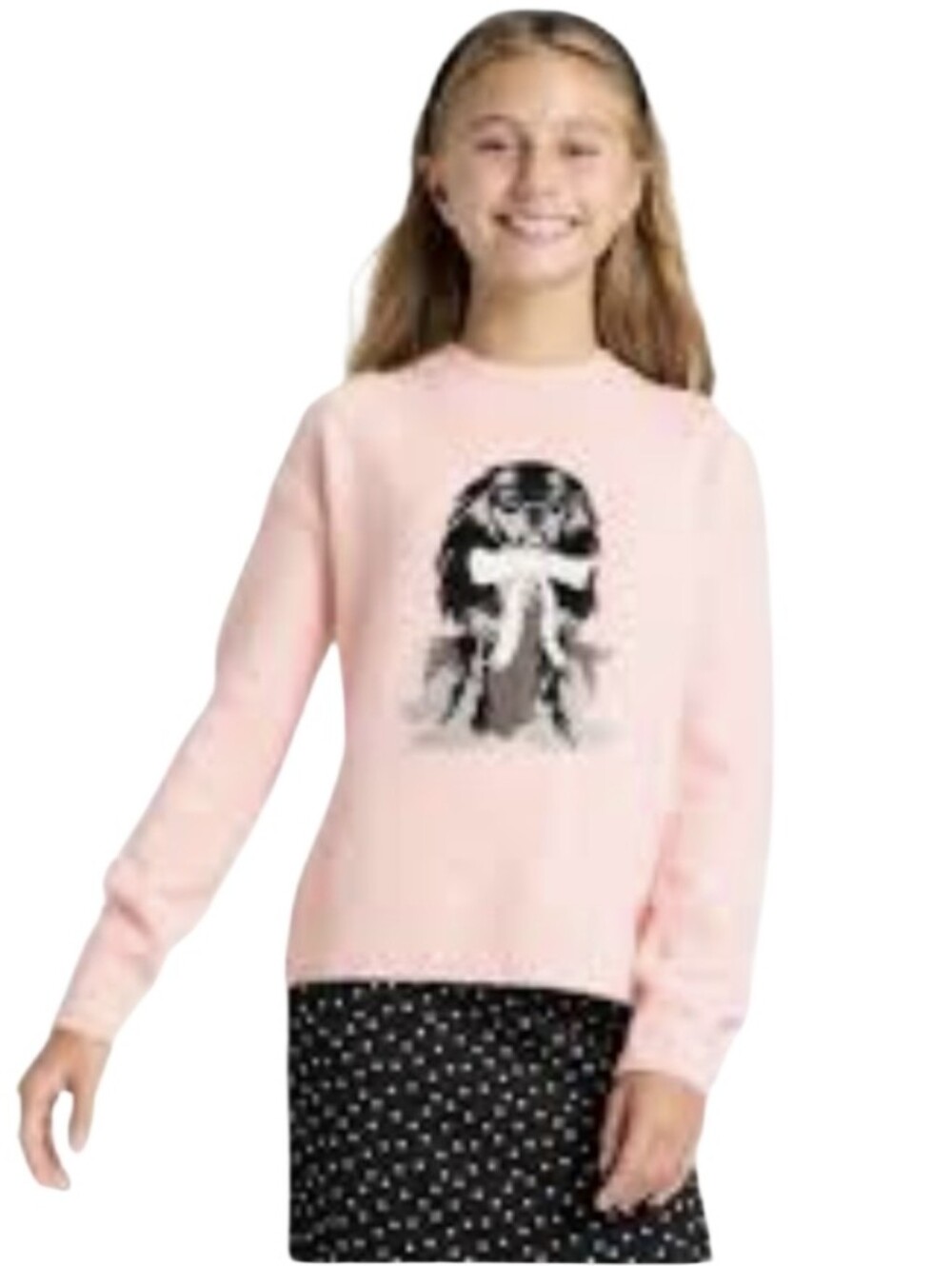 #A102 Art Class Girls Pink Graphic Crewneck Sweater